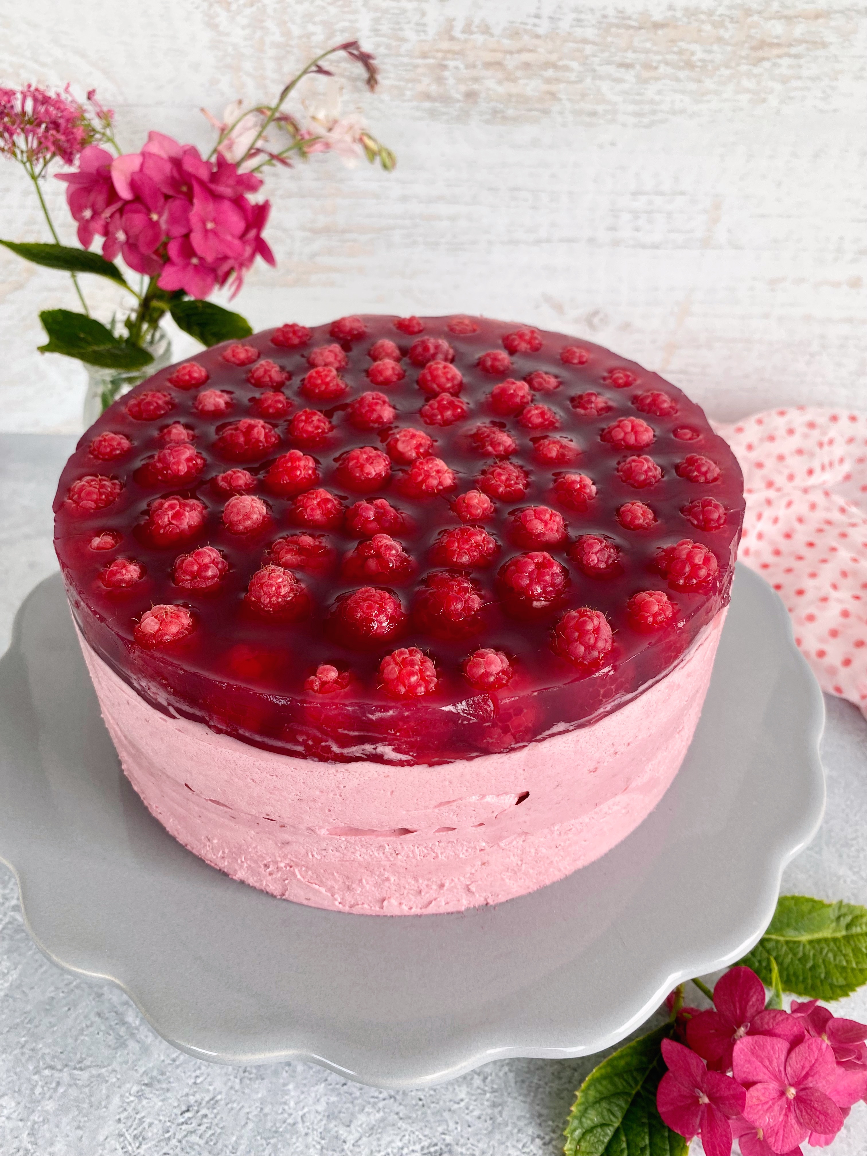 Himbeer-Mousse-Torte (vegan) – Vegantina